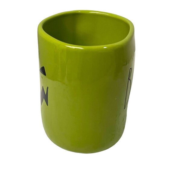 RAE Dunn Artisan Collection Green Pumpkin Face Boo Spooky Halloween Mug 3W 5H - Picture 6 of 9